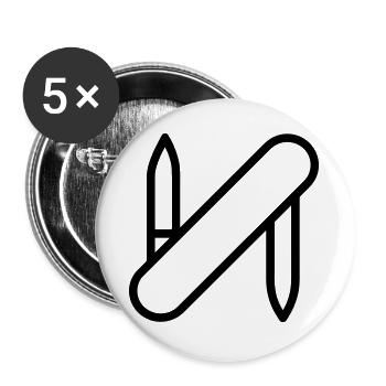 couteau suisse - Lot de 5 grands badges (56 mm) - blanc - Devant