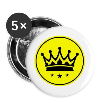 Crown Symbol - Buttons large 2.2''/56 mm (5-pack) - white - Front