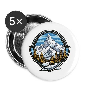 Mountains Landscape - Buttons large 2.2''/56 mm (5-pack) - white - Front