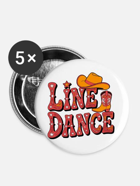Line Dance Western Flair - Buttons groß 56 mm (5er Pack) - Weiß
