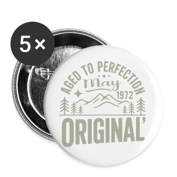 mai 1972 – Légende des sommets et montagnes - Lot de 5 grands badges (56 mm) - blanc - Devant