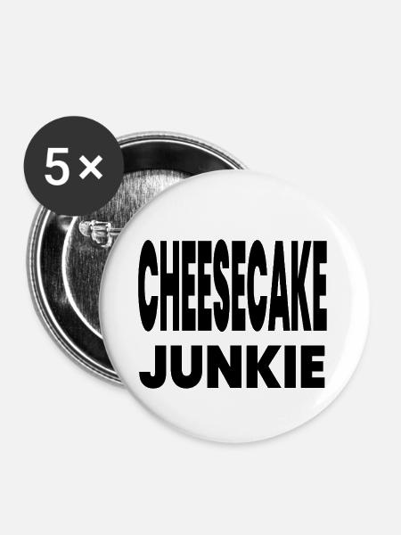 Käsekuchen - Buttons groß 56 mm (5er Pack) - Weiß