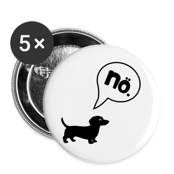 Dackel Charakter - Buttons groß 56 mm (5er Pack) - Weiß - Vorne