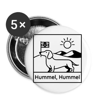 dackel hummel hummel - Buttons groß 56 mm (5er Pack) - Weiß - Vorne
