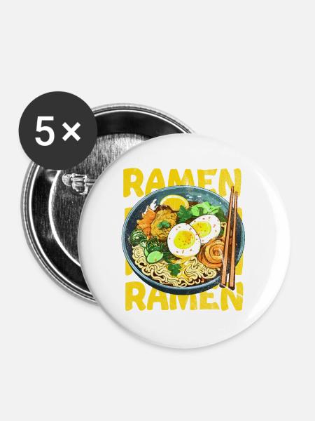 ramen - Buttons groß 56 mm (5er Pack) - Weiß