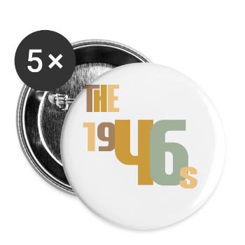 Vintage Année 1946 Anniversaire 80 ans Idée Cadeau - Lot de 5 grands badges (56 mm) - blanc - Devant
