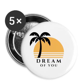 Sonnenuntergang Palmenstrand Silhouette - Buttons groß 56 mm (5er Pack) - Weiß - Vorne