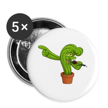 Cactonium personnage drôle sur le cactus mème - Lot de 5 grands badges (56 mm) - blanc - Devant