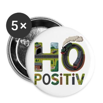 Art de lettres ferroviaires - Lot de 5 grands badges (56 mm) - blanc - Devant