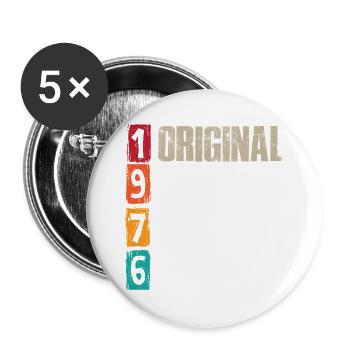Millésime 1976 - Lot de 5 grands badges (56 mm) - blanc - Devant