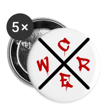 Graffiti GREW  - Buttons groß 56 mm (5er Pack) - Weiß - Vorne