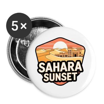 Château du Coucher du Soleil Sahara - Lot de 5 grands badges (56 mm) - blanc - Devant