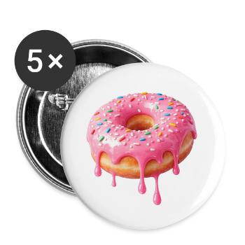 Tropfende Donut Delight – Süß - Buttons groß 56 mm (5er Pack) - Weiß - Vorne