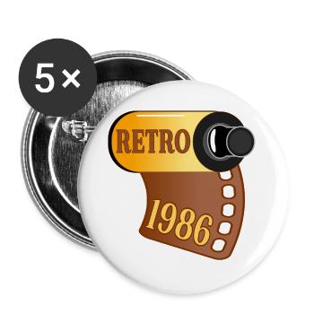Birthday 1986 Photography - Buttons large 2.2''/56 mm (5-pack) - white - Front