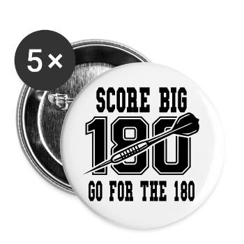 Score Big Go For The 180 Darts Sport - Buttons large 2.2''/56 mm (5-pack) - white - Front