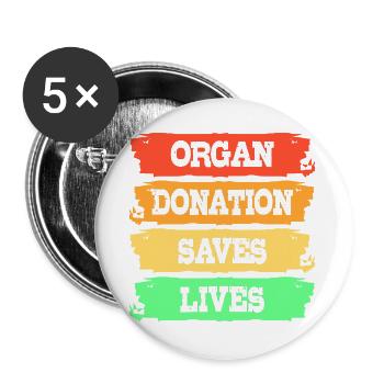 Liver Organ Donor Liver Donation Organ Donor - Buttons large 2.2''/56 mm (5-pack) - white - Front
