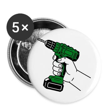 Homme à tout faire - Lot de 5 grands badges (56 mm) - blanc - Devant