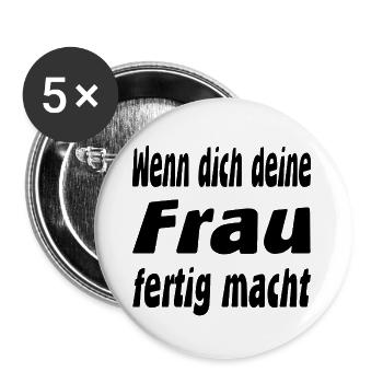 Frau - Buttons groß 56 mm (5er Pack) - Weiß - Vorne