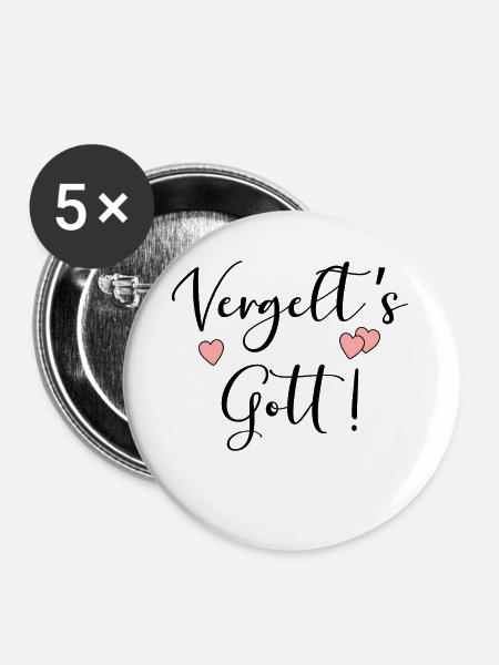 Christlich Danke Gott - Buttons groß 56 mm (5er Pack) - Weiß