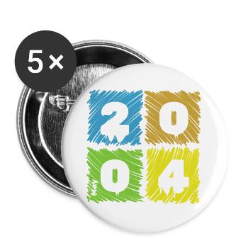 22. Écussons de Farbige du Geburtstag depuis 05/2004 - Lot de 5 grands badges (56 mm) - blanc - Devant
