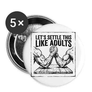 Let's clear this up like adults – Funny Arm - Buttons large 2.2''/56 mm (5-pack) - white - Front