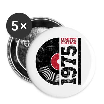Millésime 1975 - Lot de 5 grands badges (56 mm) - blanc - Devant