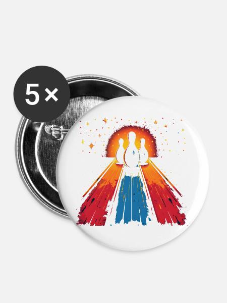 Bowling Vaporwave - Buttons groß 56 mm (5er Pack) - Weiß