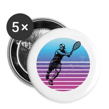 Gift idea for a tennis with tennis - Buttons large 2.2''/56 mm (5-pack) - white - Front