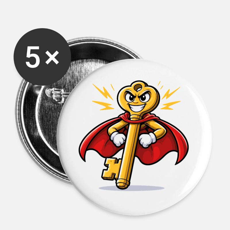 Ancient Superhero Key - Buttons large 2.2''/56 mm (5-pack) - white