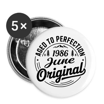 June 1986 – Legend of the Peaks and Mountains - Buttons large 2.2''/56 mm (5-pack) - white - Front
