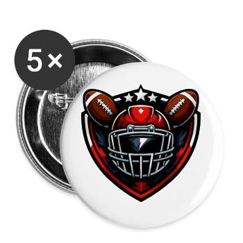 Kicker Shield Football Helm - Buttons groß 56 mm (5er Pack) - Weiß - Vorne
