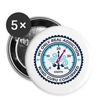 Wind Guru Addiction - Kitesurfing Knots Gauge - Buttons large 2.2''/56 mm (5-pack) - white - Front