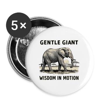 éléphant - Lot de 5 grands badges (56 mm) - blanc - Devant