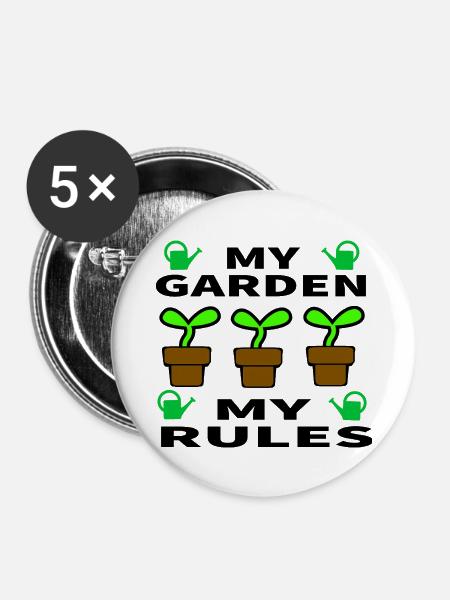 Garten - Buttons groß 56 mm (5er Pack) - Weiß