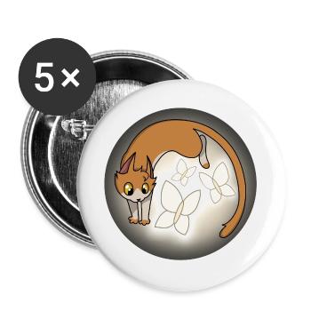 Moustaches de lumière - Lot de 5 grands badges (56 mm) - blanc - Devant