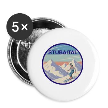 Stubaital - Buttons groß 56 mm (5er Pack) - Weiß - Vorne