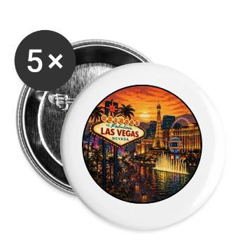 Las Vegas Nevada Sonnenuntergang Urlaub Design - Buttons groß 56 mm (5er Pack) - Weiß - Vorne