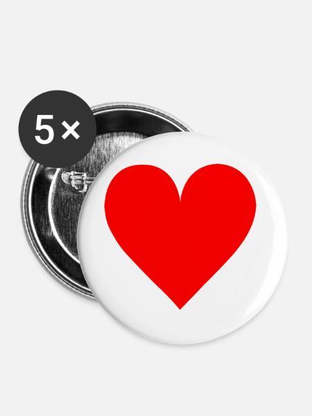 Heart Collection: Die absolute Liebe - Buttons groß 56 mm (5er Pack) - Weiß