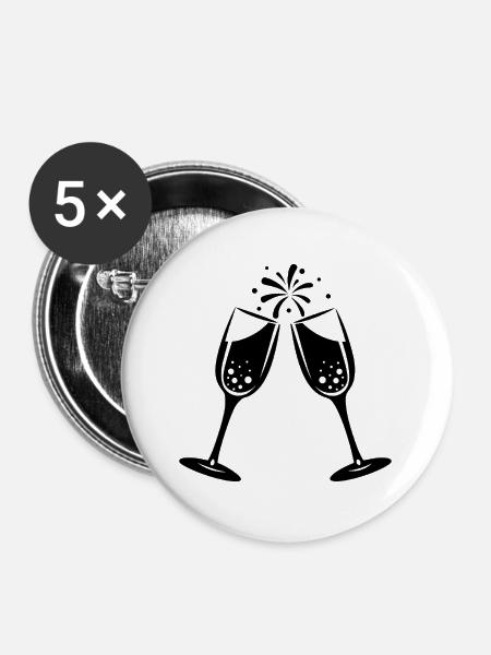 Toaste - Buttons groß 56 mm (5er Pack) - Weiß