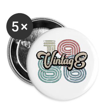 Millésime 1986 - Lot de 5 grands badges (56 mm) - blanc - Devant