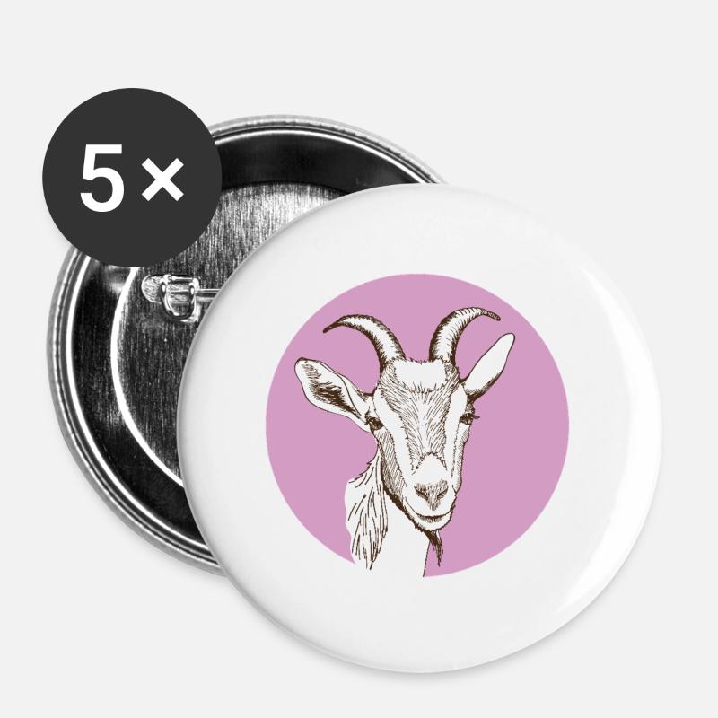 Goat - Buttons large 2.2''/56 mm (5-pack) - white