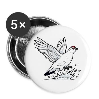 Alpine Ptarmigan in Flight Wilderness Winter - Buttons large 2.2''/56 mm (5-pack) - white - Front