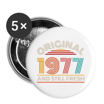 Millésime 1977 - Lot de 5 grands badges (56 mm) - blanc - Devant