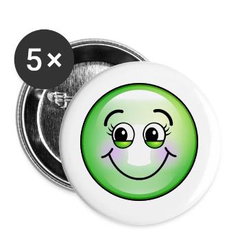 Niedliche grüne Blase - Buttons groß 56 mm (5er Pack) - Weiß - Vorne