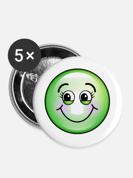 Niedliche grüne Blase - Buttons groß 56 mm (5er Pack) - Weiß