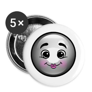 Niedliche Schwarze Blase - Buttons groß 56 mm (5er Pack) - Weiß - Vorne