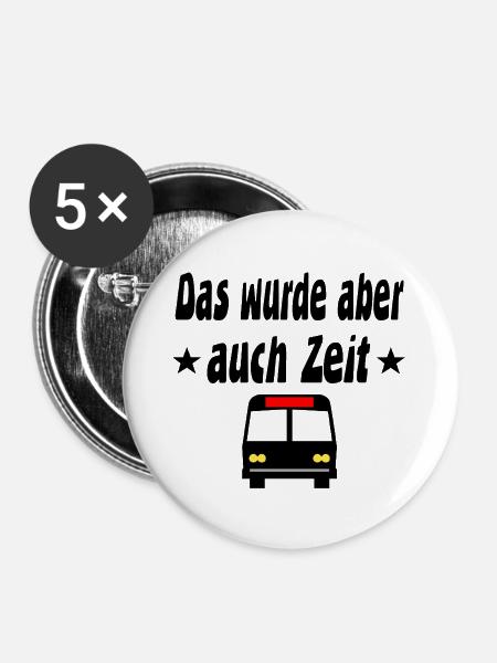 Bus - Buttons groß 56 mm (5er Pack) - Weiß