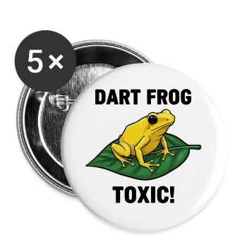 Froschpfeil Frosch Giftige Natur Schwarzes Gift - Buttons groß 56 mm (5er Pack) - Weiß - Vorne
