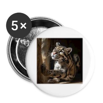 Clouded leopards in the sunlight Elegant wildcats - Buttons large 2.2''/56 mm (5-pack) - white - Front