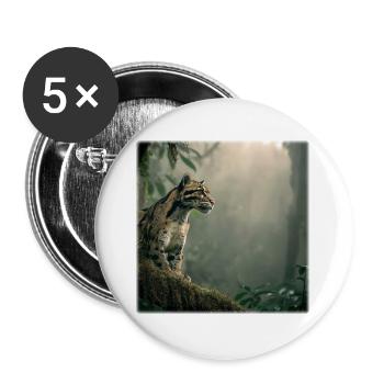 Clouded leopard in the cloud forest Majestic animal - Buttons large 2.2''/56 mm (5-pack) - white - Front